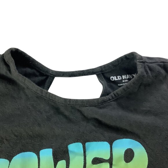 Old Navy Girls Black Graphic Tee "Power To The Girls" Design Short Sleeve M (8) - Picture 8 of 8